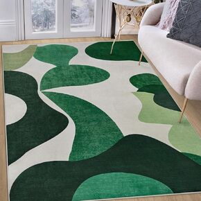 سجادة هندسية مقاس 5 × 7 لغرفة المعيشة، سجادة ناعمة وحديثة مجردة قابلة للغسل لغرفة النوم، سجادة أرضية كبيرة مضادة للانزلاق للفصول الدراسية وغرفة الطعام والمكتب باللون الأسود والرمادي in Kuwait