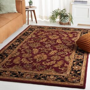 SAFAVIEH Heritage Collection Area Rug - 5' x 8', Red & Black, Handmade Traditional Oriental Wool, Ideal for High Traffic Areas in Living Room, Bedroom (HG628C)