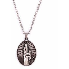Vintage Carved Hand Anime Necklace for Men Women Pendant Necklace Jewelry Accessories