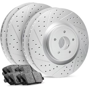 R1 Concepts Front Rear Brakes and Rotors Kit |Front Rear Brake Pads| Brake Rotors and Pads| Ceramic Brake Pads and Rotors |fits 1997-2004 Chevrolet Corvette, 2004-2009 Cadillac XLR