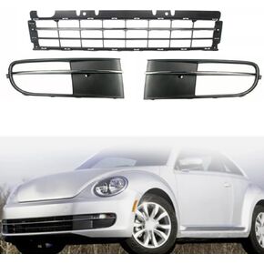 Karmoxs Front Bumper Lower Grille & Fog Lamp Bezel Covers Fit for Volkswagen VW Beetle 2012 2013 2014 2015 2016 （Not For R-line/GSR）