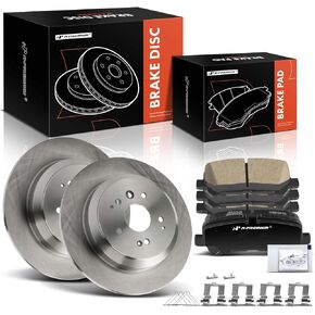 A-Premium 12.60 inch (320mm) Front Drilled and Slotted Disc Brake Rotors + Ceramic Pads Kit Compatible with Select Acura Models - MDX 2014 2015 2016, 6-PC Set