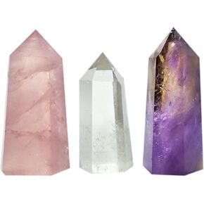 Healing Crystal Wands Point Faceted Prism Bars for Reiki Chakra Meditation Therapy Deco