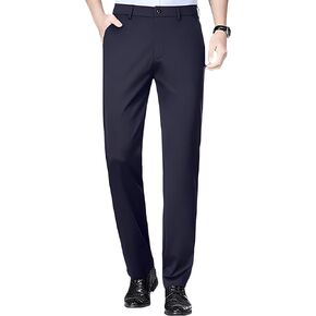 Mens Stretch Dress Pants, Men's Classic Fit Casual Pants Lightweight Flat Front Golf Work Suit Pants