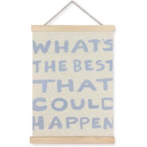 LUVADIAN Positive Affirmations Wall Decor, What's the Best That Could Happen Poster Hanger Frame, Light Blue Inspirational Wall Art Aesthetic for Home Office, 16x24 Inches
