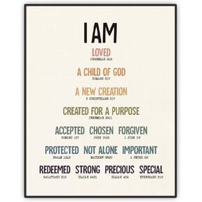 SWITHOM I Am Child Of God Scripture Poster, Nursery Room Decor, Bible Verses Wall Art for Kids, Affirmations Art Print for Kids, Kids Room Decor, Classroom Wall Decor, 11x14 Inch Unframed