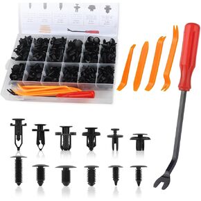240PCS Car Clips Fasteners with Remover Tool,Multifunctional Plastic Rivets for Cars/Bumper Retainer Clips/Door Panel Clips,Universal Car Accessories Car Push Retainer Clips