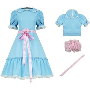LILLIWEEN Twins Costume Grady Blue Puff Dress Creepy Sister Scary Doll Cosplay Party Costumes for Girl Women