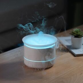 200ml Essential Oil Diffuser, Quiet Aromatherapy Mist Diffusers for Essential Oils, Cool Mist Air Humidifier Ultrasonic Oil Diffuser, 7 Colors Light for Bedroom, Home Office SPA Yoga (Black)