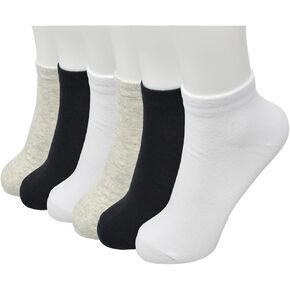 Glory Max 6 Pairs Women Cotton Thin Ankle Low Cut Lightweight Casual Socks