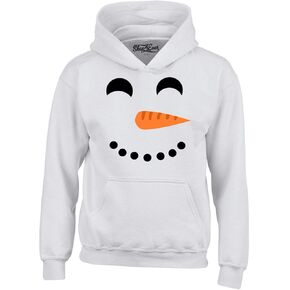 shop4ever Happy Snowman Face Christmas Costume Funny Holiday Xmas Hoodie Sweatshirts