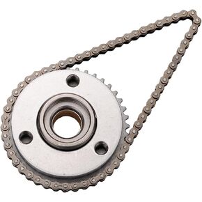 25H Chain Starter Clutch One Way Bearing +Chain Applicable to 3 Bolt Starter Motor 50-110CC Dirt Bikes Go Karts ATV Motorcycle