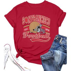 Football Shirt Women Vintage Style Football Shirts Football Fan Gift Tee Football Team Short Sleeve Tops