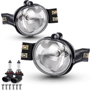 PIT66 2Pcs Fog Lights Compatible with GMC Sierra 1500 2500 3500 (Not fit for Denali C3 Models) 2003-2007 Clear Lens Driver and Passenger Side Fog Lamps Luces De Neblina Faros De Niebla