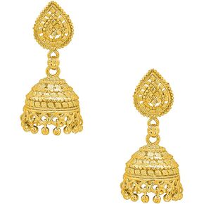 Bodha Bollywood Small Size Gold Plated Delicate Traditional Indian Jhumka Earrings (SJ_746)