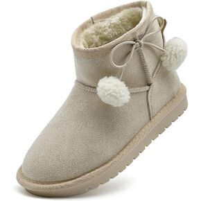 Girls Boots Kids Winter Snow Boots Faux Fur Lined Short Boots Fuzzy Warm Ankle Shoes for Little Big Kids Girls