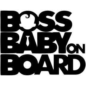 Boss Baby On Board Car-Styling Vehicle Body Window Reflective Sticker Decals, Bumper Stickers, Decals and Magnets (Black)