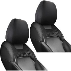 4 PCS Car Head Rest Cover Kit, 9.84In x 11.02In Stretchable Vehicle Headrest Protector, No Tool Installation, Universal Automotive Headrest Accessories for Truck SUV Car (Black)