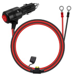 Cigarette Lighter Adapter,16 AWG Male to Male Cigarette Plug Cigarette Lighter Adapter Charger Cord with LED Lights (3FT)