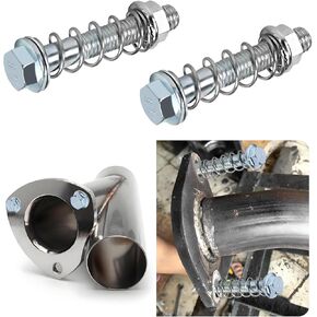 2PCS Car Exhaust Bolt, M10x1.5mm Exhaust Manifold Bolts with Springs & Nuts & Gaskets, Exhaust Spring Bolt & Nut Hardware Kit Replacement, Auto Parts Car Accessories