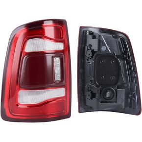 LH LED Type W/o Blind Spot Feature Tail Light Fit for 2019 2020 2021 2022 2023 Dodge Ram 2500 3500 Red Trim Left Driver Side With Bulbs Rear Lamp Assembly 68361717AD