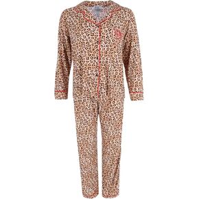 Mentally Exhausted Women's Plus Size Leopard Pajama Set
