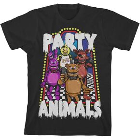 Five Nights at Freddy's Party Animals Boy's Black T-Shirt
