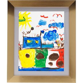 Melannco 12x14 Inch Gold Kids Art Frame, Changeable Front Loading Frame, Paintings and Drawings