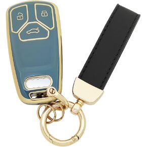 360 Degree Soft TPU Protector Key Fob Cover fit for Audi A4 A5 Q7 Q5 TT A3 A6 SQ5 R8 S5 Keyless Entry Key Fob