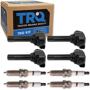 TRQ Ignition Kit Ignition Coil Spark Plugs Compatible with 2017-2018 Subaru Forester 2015-2019 Legacy Outback