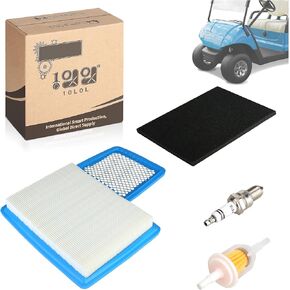 10L0L Golf Cart Tune Up Kit for Yamaha G16,G19,G20,G21,G22 and Yamaha G29 Drive Gas 4 Cycle Models with 301cc/357cc Engines with Air Filter PreFilter Fuel Filter Spark Plug