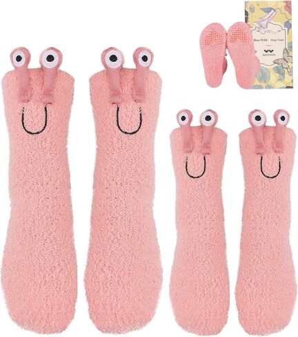 Novelty Crazy Fuzzy Socks Smiley Face House Slipper Socks with Grips,Hospital Gift for Autumn and Early Winter in Saudi Arabia
