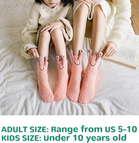 Novelty Crazy Fuzzy Socks Smiley Face House Slipper Socks with Grips,Hospital Gift for Autumn and Early Winter in Saudi Arabia