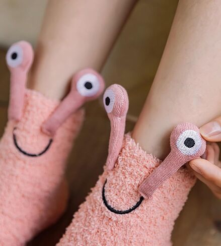 Novelty Crazy Fuzzy Socks Smiley Face House Slipper Socks with Grips,Hospital Gift for Autumn and Early Winter in Saudi Arabia