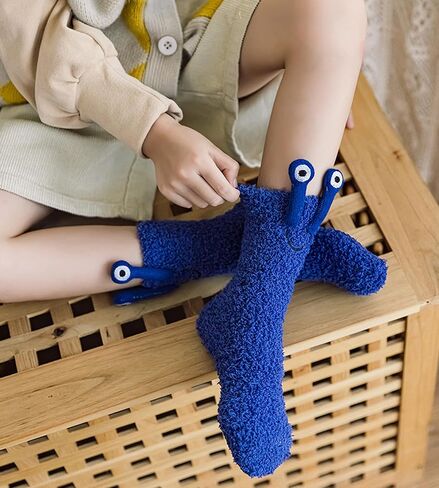 Novelty Crazy Fuzzy Socks Smiley Face House Slipper Socks with Grips,Hospital Gift for Autumn and Early Winter in Saudi Arabia