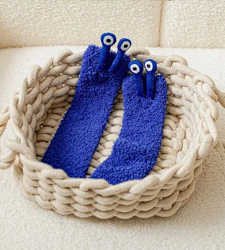 Novelty Crazy Fuzzy Socks Smiley Face House Slipper Socks with Grips,Hospital Gift for Autumn and Early Winter in Saudi Arabia