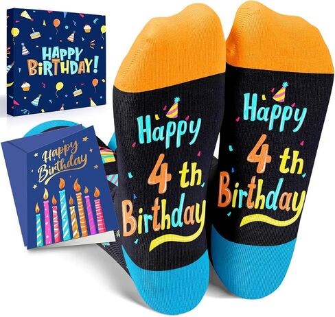 HAPPYPOP 9th Birthday Gifts Socks Ideas - Nine Year Old Gifts for Kids in Birthday Gift Box, Presents for 9 Year Olds with Greeting Card, Gifts for Boys Girls Age 9 in Saudi Arabia