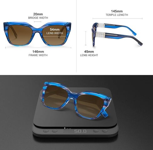 CARFIA Acetate Cat Eye Women's Sunglasses Polarized UV Protection, Retro Stylish Sunnies for Hiking Driving Daily Wear CF1018 in Saudi Arabia