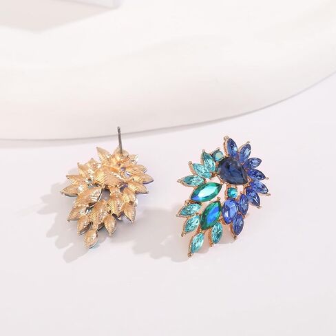 Marquise Sparkly Rhinestone Statement Drop Earrings for Women Vintage Crystal Cluster Earrings for Wedding Jewelry Gift in Kuwait