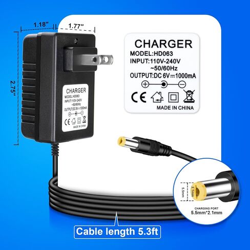 6 Volt Battery Charger for Kids Ride On Toys - Universal Charger for Best Choice Wrangler Kid Electric Ride On Cars. in Saudi Arabia