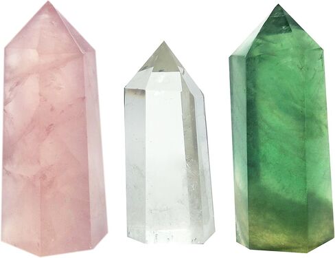 Healing Crystal Wands Point Faceted Prism Bars for Reiki Chakra Meditation Therapy Deco in Kuwait