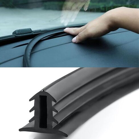 UGSHY Pack of 1 Car Dashboard Seal Strip, 6.56Ft Rubber Seal Protector Guard Strip, Universal Slit Windshield Trim, for Trucks, Boats, RVs (Black) in Kuwait
