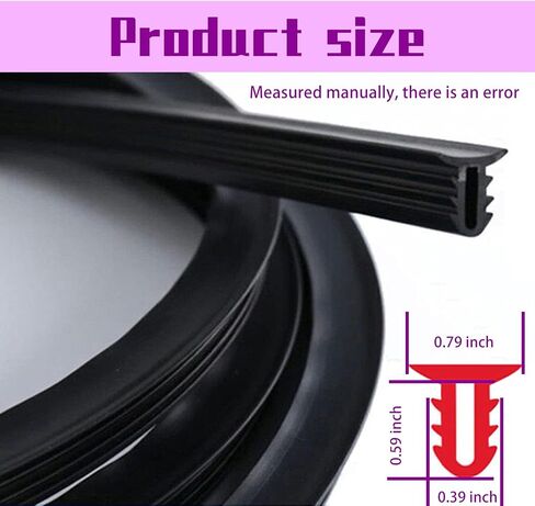 UGSHY Pack of 1 Car Dashboard Seal Strip, 6.56Ft Rubber Seal Protector Guard Strip, Universal Slit Windshield Trim, for Trucks, Boats, RVs (Black) in Kuwait