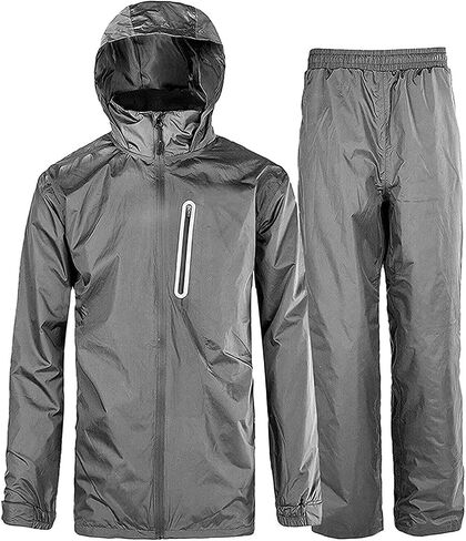 SWISSWELL Men's Rain Suit Waterproof Lightweight Hooded Rainwear for Golf, Hiking, Travel, Running in Saudi Arabia