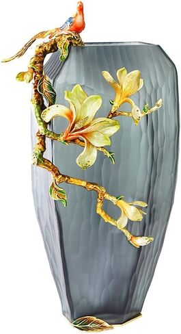 Luxury Vase [Blooming-B Series], Decorative Vase, Modern Vase, Original Exquisite Vase, Vase with Enamel Decoration (Short) in Saudi Arabia