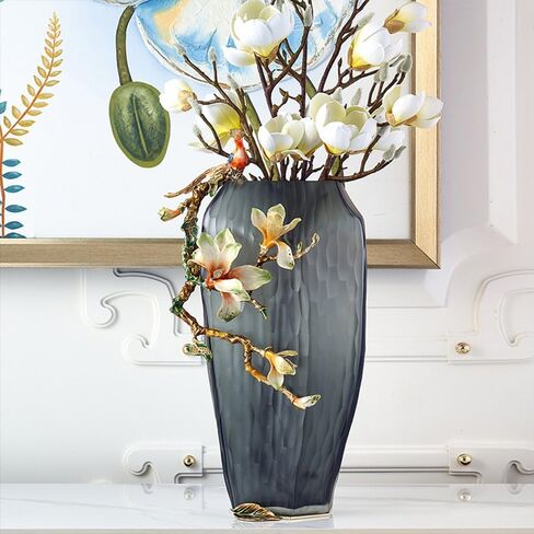 Luxury Vase [Blooming-B Series], Decorative Vase, Modern Vase, Original Exquisite Vase, Vase with Enamel Decoration (Short) in Saudi Arabia