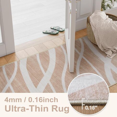 Modern Waved Runners for Hallway, 2.5x8 Green Kitchen Runner Rugs Non Skid Washable Runner Rug, Soft Low Pile Carpet Runner for Bedroom Entryway Laundry(2.5x8ft,Green) in Saudi Arabia