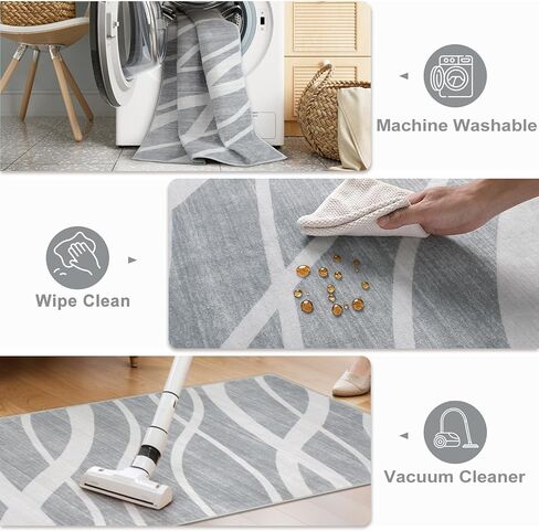 عداءات مموجة حديثة للممر، سجاد عداء مطبخ أخضر مقاس 2.5 × 8، سجادة عداء غير قابلة للانزلاق وقابلة للغسل، سجادة ناعمة منخفضة الوبر لغسيل مدخل غرفة النوم (2.5 × 8 قدم، أخضر) in Kuwait