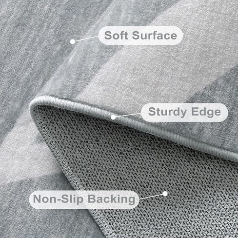 عداءات مموجة حديثة للممر، سجاد عداء مطبخ أخضر مقاس 2.5 × 8، سجادة عداء غير قابلة للانزلاق وقابلة للغسل، سجادة ناعمة منخفضة الوبر لغسيل مدخل غرفة النوم (2.5 × 8 قدم، أخضر) in Kuwait