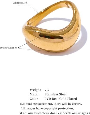 Minimalist Smooth Stainless Steel Metal Geometric Finger Ring Waterproof 18K PVD Plated Distinctive Jewelry in Saudi Arabia